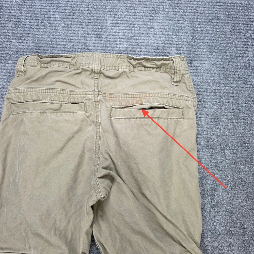 Old Navy Khaki Cargo Pants Boy's Size 14 Tan Military Stencil Cotton Adjustable